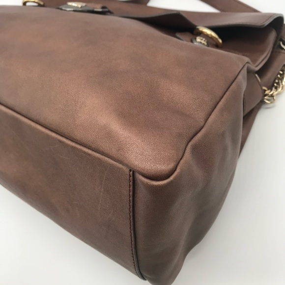 Versace Vitello Perlato Bronze Messenger Bag - Picture 9 of 15